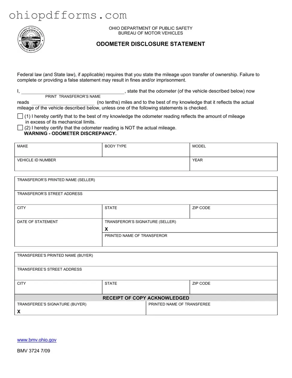 Ohio Department Of Public Safety Form