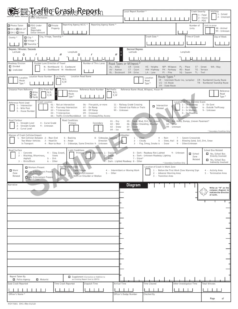 Ohio Hsy7001 Form