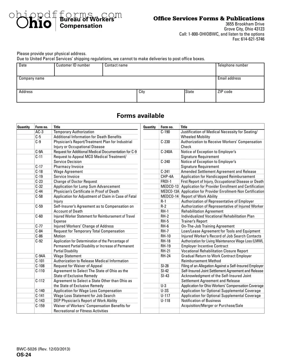Ohio Os 24 Form