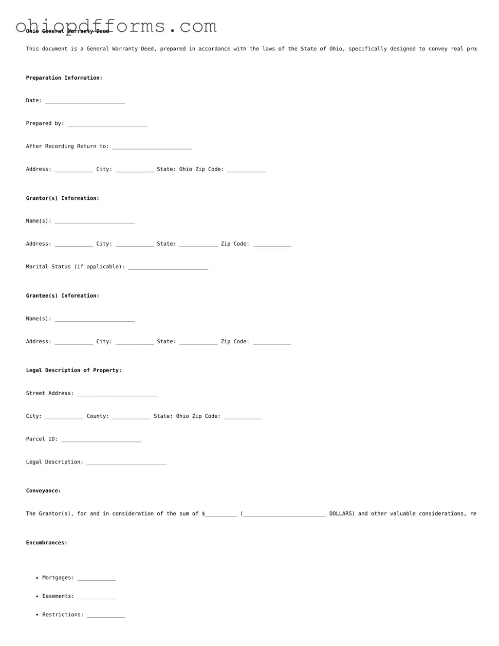 Ohio Deed Template