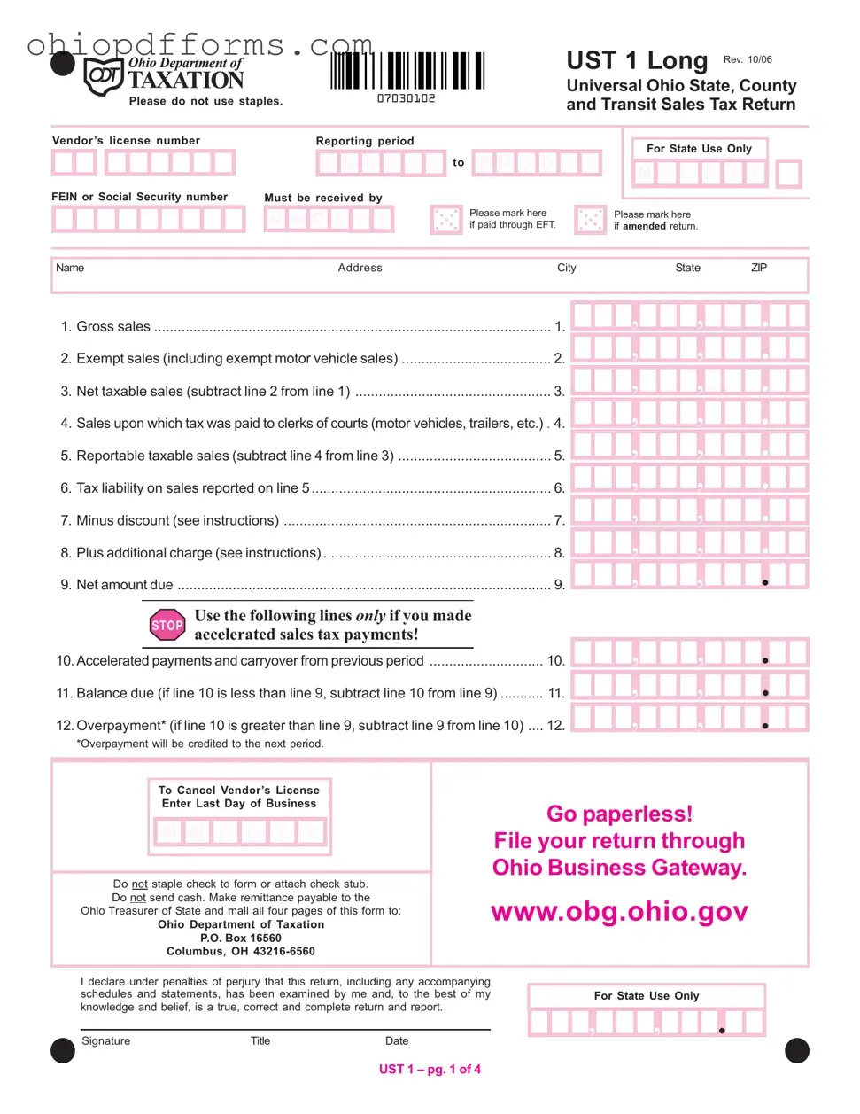 Ohio Ust 1 Form