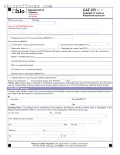 Cat Cr Ohio Form