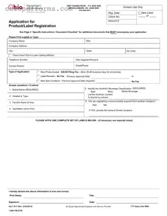 Ohio Label Registration Form