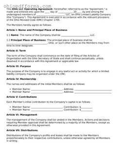 Ohio Operating Agreement Template