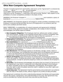 Ohio Non-compete Agreement Template