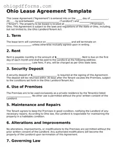 Ohio Lease Agreement Template