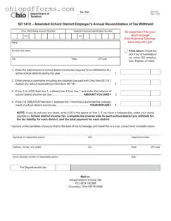 Ohio Sd 141X Form