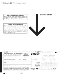 Ohio Sd 40P Form