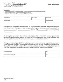 Wage Agreement Ohio Form